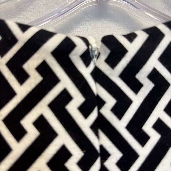 J. McLaughlin Black White Geometric Trapeze Short Sleeve Dress Size XS Pockets - Picture 12 of 16